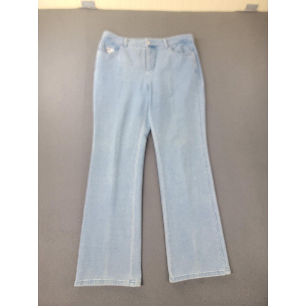 Quacker‎ Factory Jeans Womens 10 Light   DreamJeannes Straight Heart Rhinestone